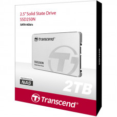 Твердотельный диск 2TB Transcend, 250N, 3D NAND, for NAS 2.5", SATA III [R/W - 560/480 MB/s]